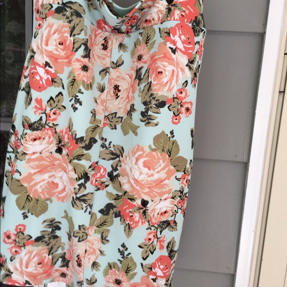 woman acacia aqua colored floral pencil straight skirt size 3x  EUC - Picture 3 of 9